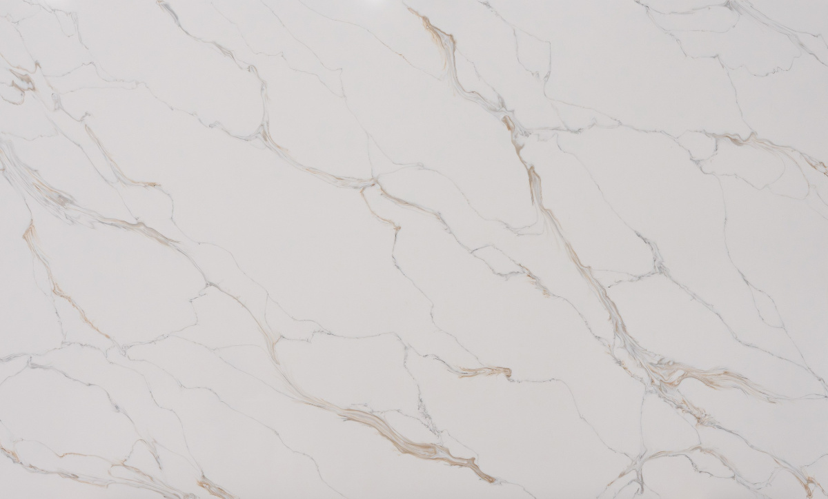 Fossil Paradigm quartz slab detail in Jaipur — KAVITA Stone Boutique